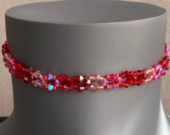 Crystal, crystal choker, chic, luxury jewelry, women, fashion, red gradient