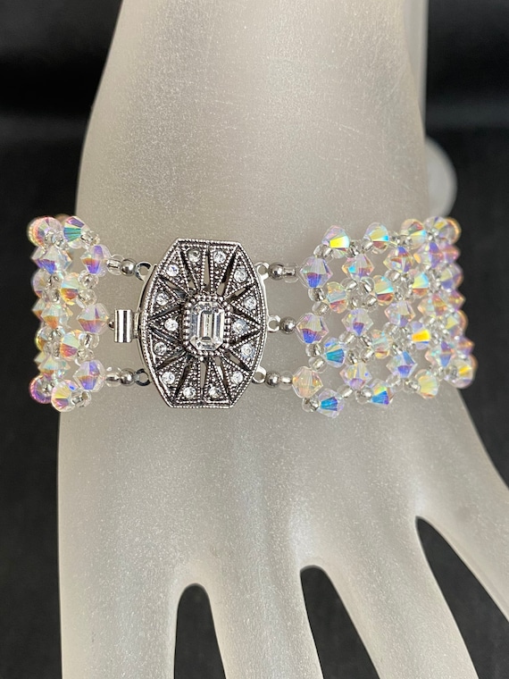 Braccialetto in cristallo fine e argento di lusso, gioielli di moda per