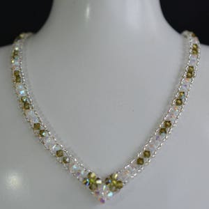 Kristall, Kristallkette, Modeschmuck, Olivin ab, Frau, Kristall ab2x, Luxus