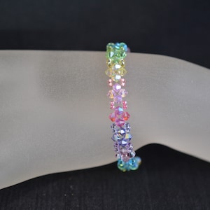 Genuine crystal, Genuine crystal bracelet, 7 chakras, fashion jewelry, multicolor, woman, rainbow, luxury