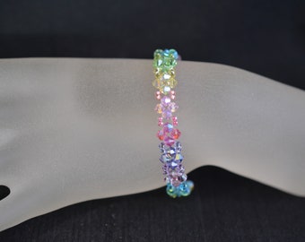 Genuine crystal, Genuine crystal bracelet, 7 chakras, fashion jewelry, multicolor, woman, rainbow, luxury