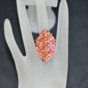Kristallring, Kristall, Damenschmuck, Sonne ab2x, Marquise-Stil, Luxus