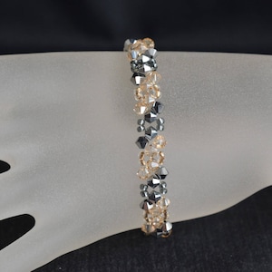 Crystal, Crystal bracelet, golden shadow crystal, light chrome 2x, luxury accessory, silver, gold