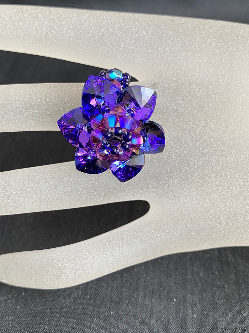 Purple crystal rings - 