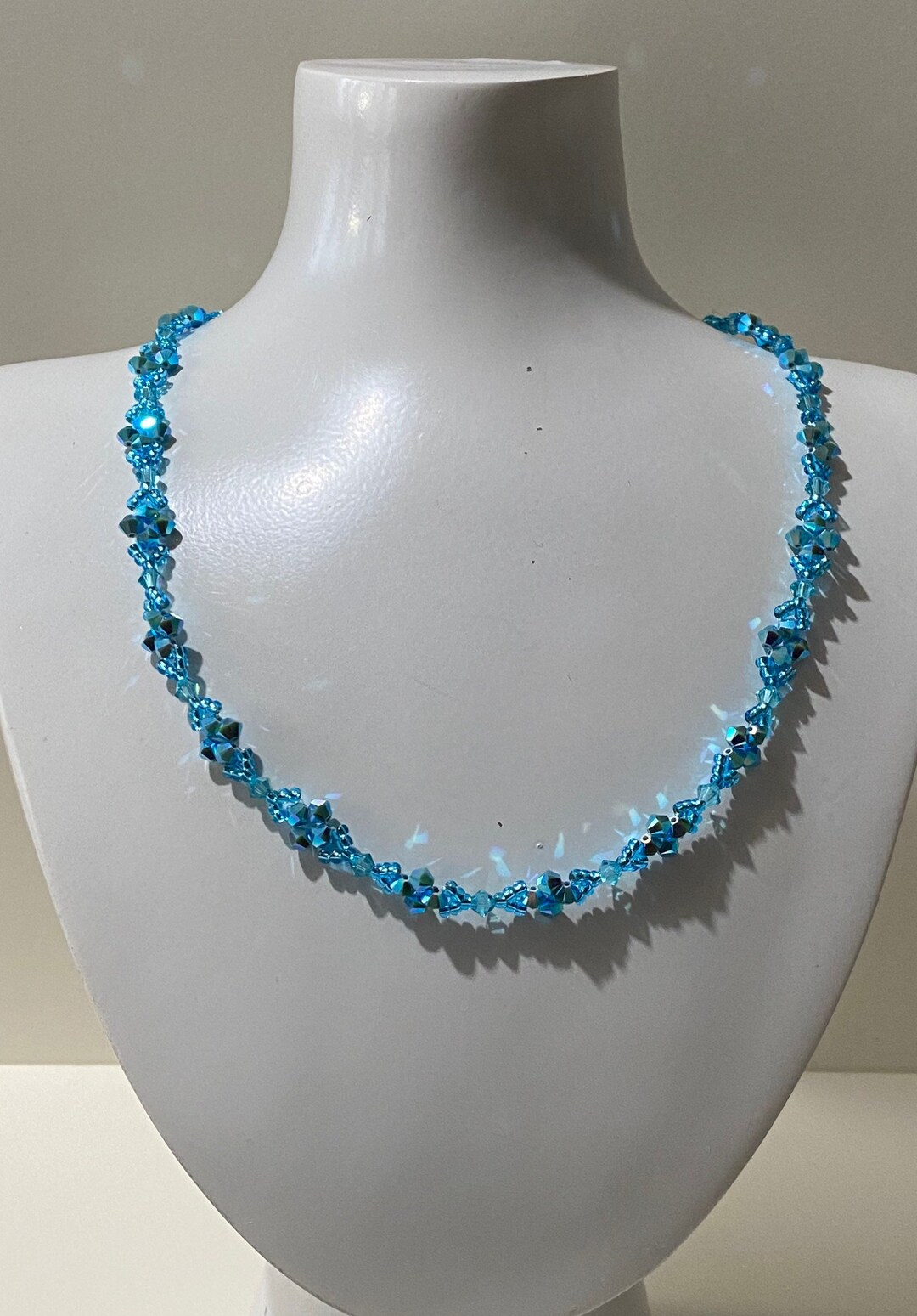 Genuine Crystal Necklace, Woman Jewel, Turquoise Ab2x, Turquoise
