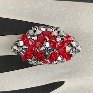 Kristallring, Kristall, Damenschmuck, helles Chrom 2x, helles Siam Ab, Luxusaccessoire, Marquise-Stil