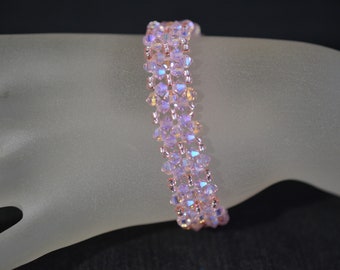 Cristal, Bracelet cristal, bijou femme, manchette, rosaline, accessoire mode, luxe