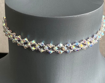Genuine crystal, genuine crystal choker, chic, luxury jewelry, women, fashion, crystal ab2x