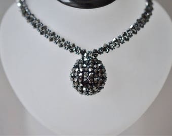 Crystal, Crystal choker, chic, hematite 2x, luxury jewelry, fashion