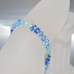 クリスタル ブレスレット、ファイン ジュエリー、ファッション アクセサリー、ブルー グラデーション