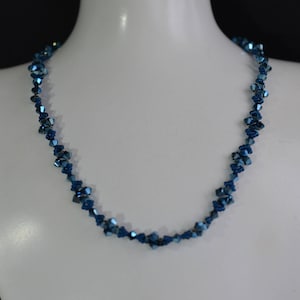 Crystal, Crystal necklace, fashion jewelry, crystal metallic blue 2x, luxury accessory