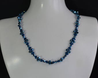 Crystal, Crystal necklace, fashion jewelry, crystal metallic blue 2x, luxury accessory