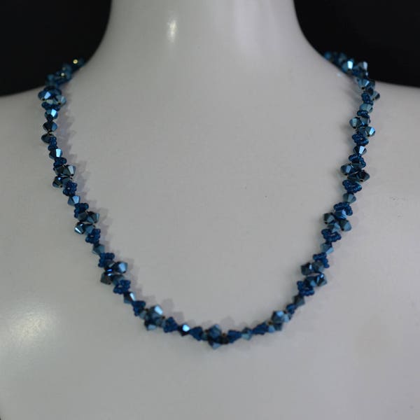 Crystal, Crystal necklace, fashion jewelry, crystal metallic blue 2x, luxury accessory