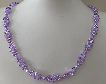 Cristal, Collier cristal, bijou mode, femme, Violet ab2x