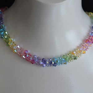 Genuine crystal necklace, chakra healing, rainbow, womanbow, woman, chakra