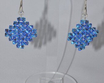 Crystal Earrings, Chic, Luxury Jewelry, Crystal Rhombus