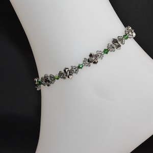 Crystal, Crystal ankle bracelet, chic, summer jewel, crystal ab2x, fern green, luxury, fashion