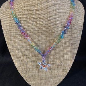Genuine crystal necklace, Genuine crystal, chic, women jewelry, star, luxury, rainbow, fashion