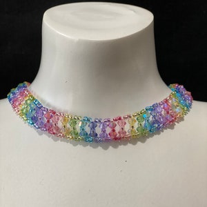 Cristal, Collar Swarovski cristal, chic, joyería de lujo, mujer, arco iris, moda, arco iris, chakra