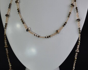 Crystal, Crystal necklace, crystal golden shadow, metallic gold 2x