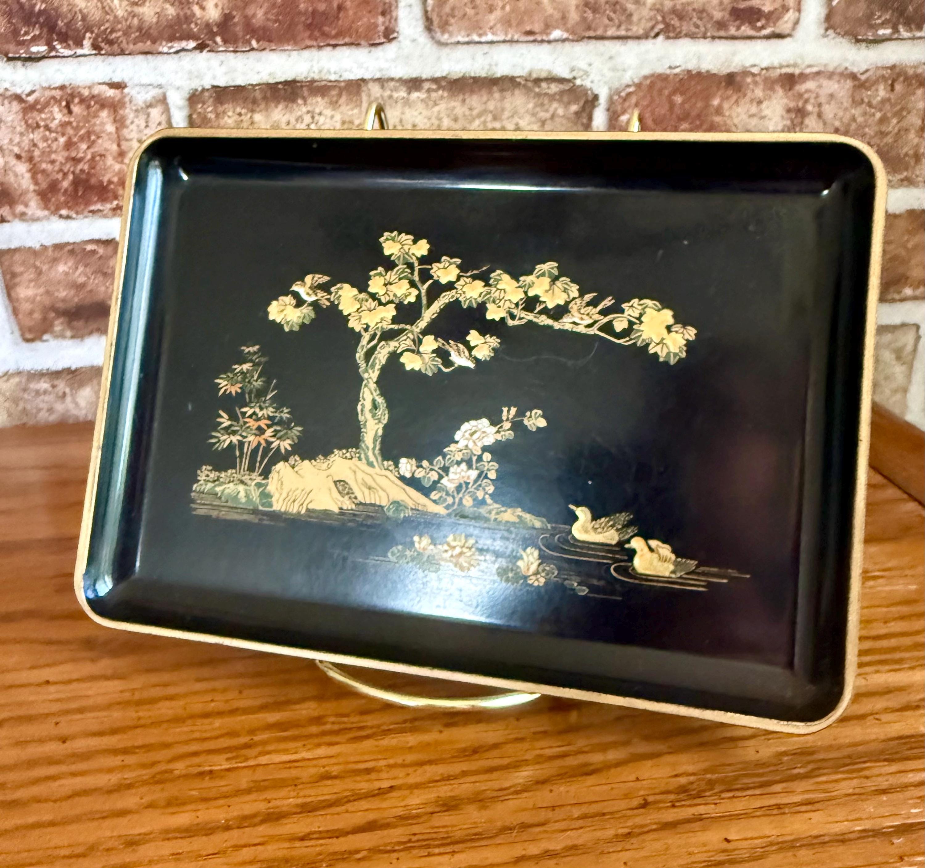 Japanese Black Lacquer Tray - Etsy