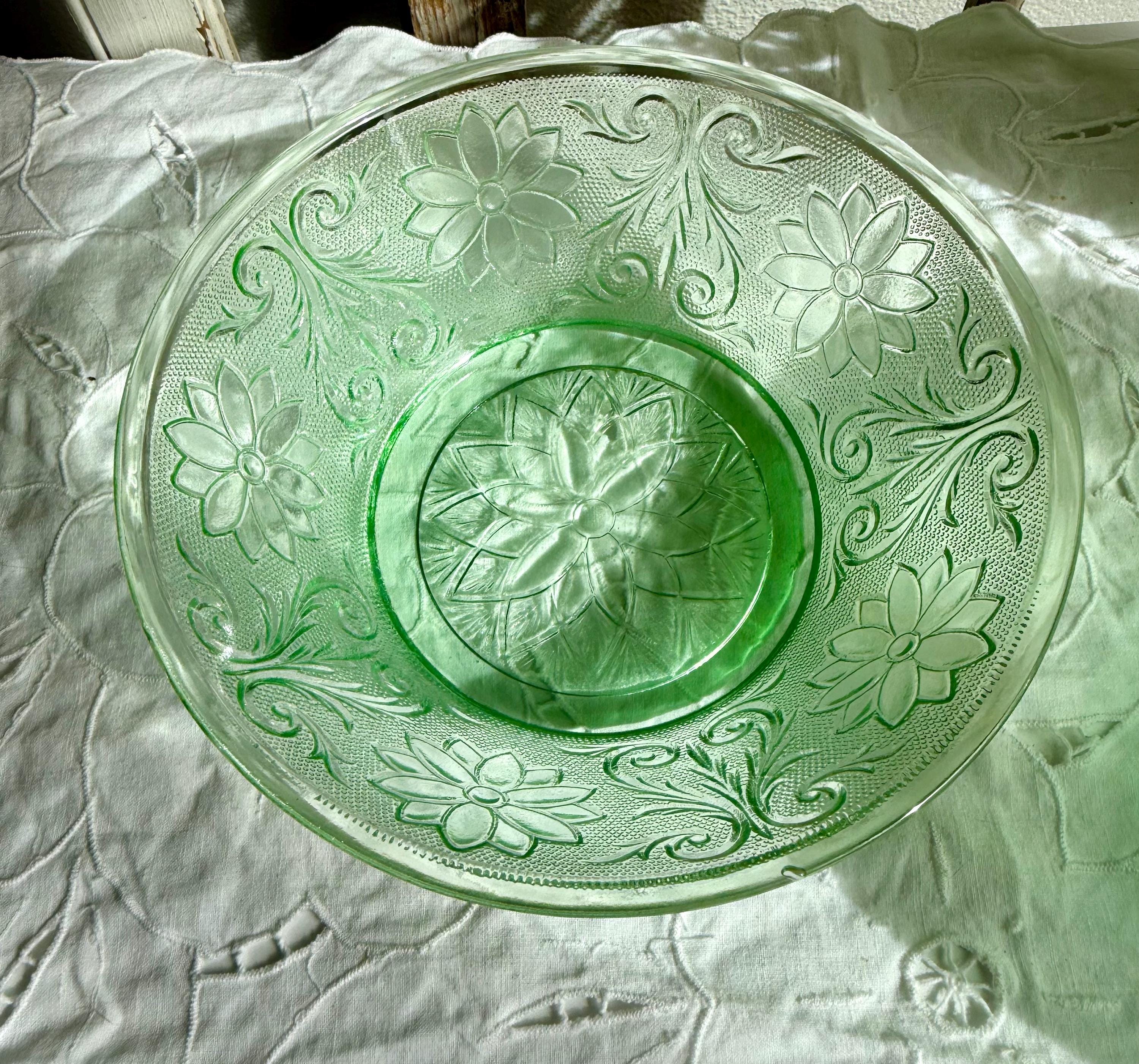 Vintage Green Glass Dinnerware - Etsy