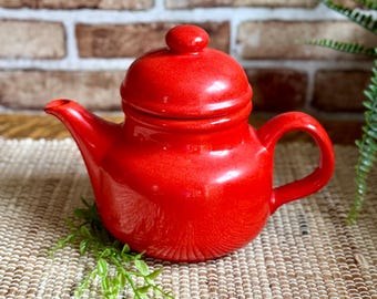 Wäftersbacher rote Teekanne | Vintage-Teekanne aus Keramik, Westdeutschland