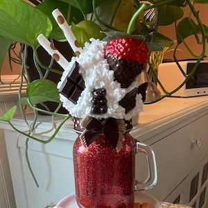 Faux Strawberry Chocolate Ice Cream Sundae: Sweet Themed Decor