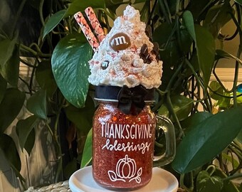 Sweet, Warm and Spicy,  "Thanksgiving Blessings", Fall Farmhouse-Inspired,  SPICED LATTE. Faux/Fake Food.