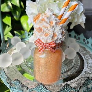 Faux Orange Creamsicle Sundae: Farmhouse Kitchen Shelf Decor
