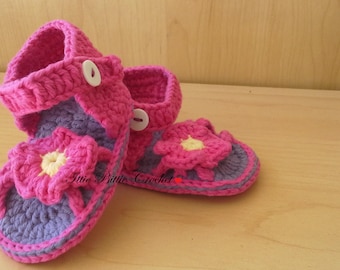 READY TO SHIP, Crochet Baby Summer Sandals, cotton baby girl sandals, photo prop, baby shower gift, baby summer accessory, baby slippers