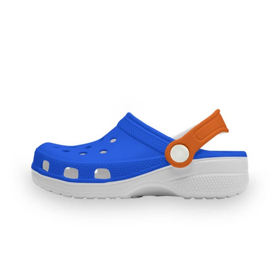 Kid s Mismatch Orange and Blue Clogs Crocs Garden Shoes no graphic