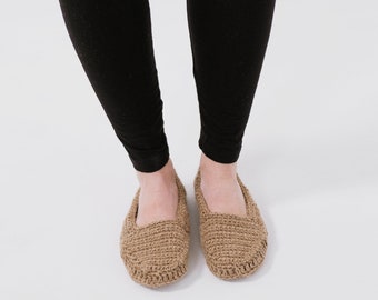 Hemp slippers natural non-dyed hemp yarn