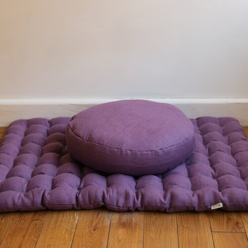 Meditation Set Zafu & Zabuton With Buckwheat Hulls Meditation Etsy