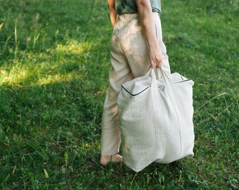 Sac en lin naturel non teint pour ensemble de méditation sac de coussin de méditation zafu et zabuton