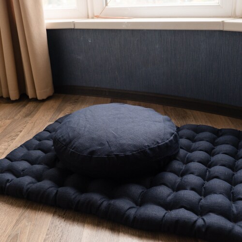 Meditation Set Zafu & Zabuton With Buckwheat Hulls Meditation Etsy