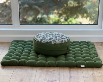 Maroon Meditation Cushions Set Zafu And Zabuton With Buckwheat Hulls Floor Pillow Zen Yoga Space