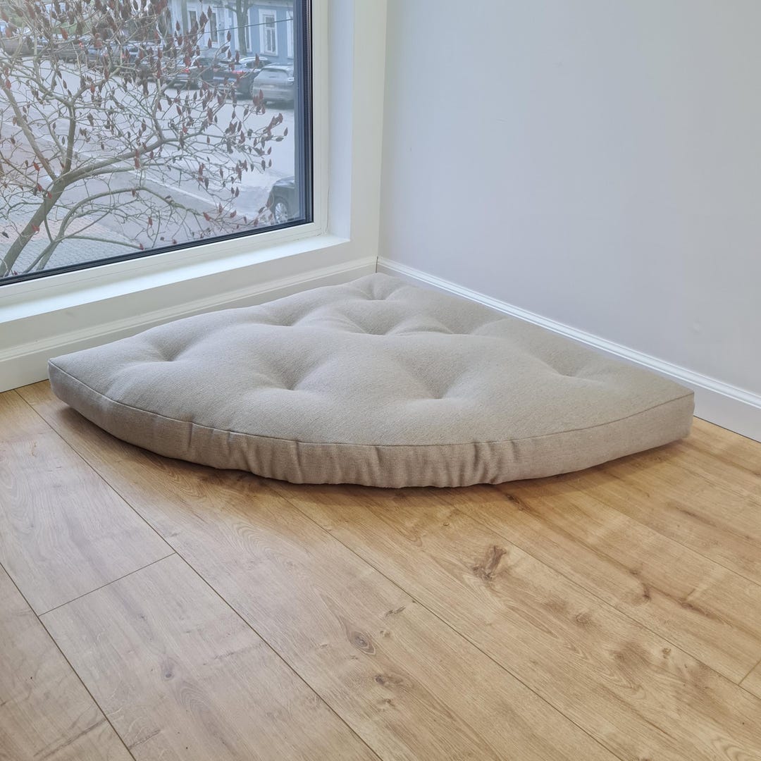 Hemp Reading Nook Cushion Hemp Fiber In Non dyed Linen Fabric Floor hemp-reading-nook-cushion-hemp-fiber-in-non-dyed-linen-fabric-floor