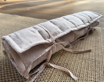 Hemp Yoga mat / Natural organic yoga rug/ hemp fiber in linen fabric / for Yoga studio pilates/Meditation / hand made/ Eco friendly