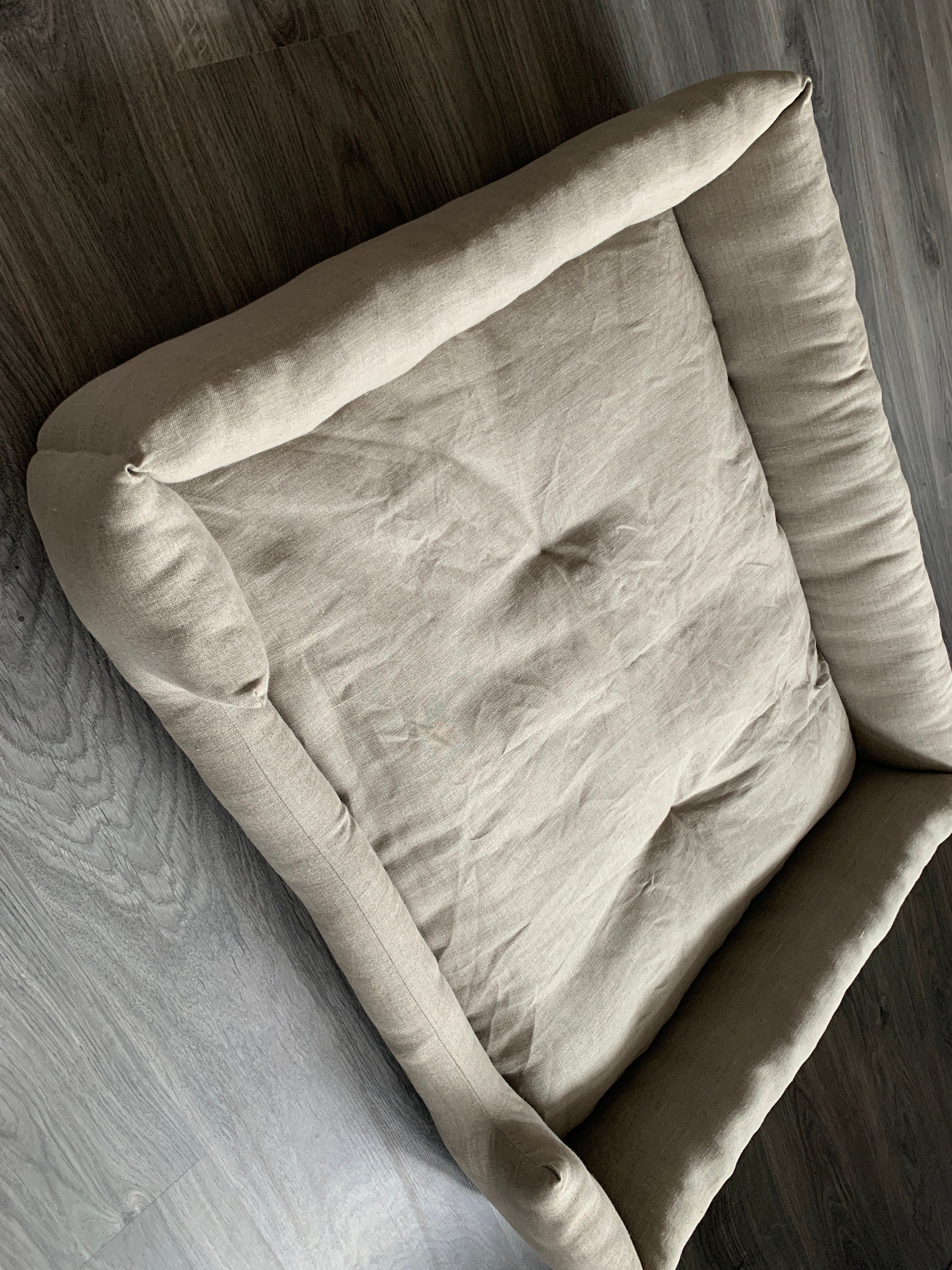 HEMP Pet Bed in Natural Nondyed Linen Fabric Filled Organic Etsy Canada