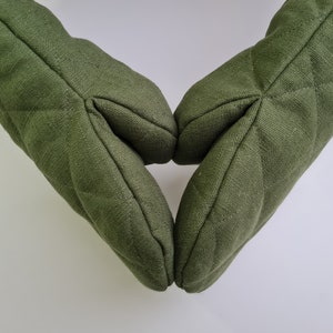 Natürliche Hanf Leinen Ofenhandschuh und Topflappen Set gefüllt einzigartige Hanffaser Füllung Topflappen Handschuhe Housewarming Geschenk für sie und ihn