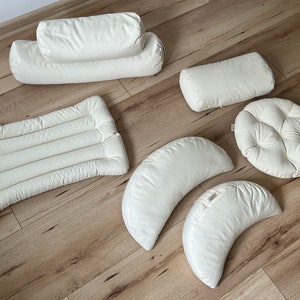 Cotton floor cushion filled organic Buckwheat hulls /Organic Meditation cushion/buckwheat shells pillow seat image 6