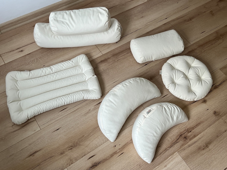 Cotton floor cushion filled organic Buckwheat hulls /Organic Meditation cushion/buckwheat shells pillow seat image 6