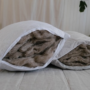 Gift for her / him Hemp Linen Organic Pillow filled HEMP FIBER in linen fabric with regulation height Hemp pillow Eco-friendly Bed Pillow image 2