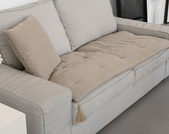 Hemp Linen Sofa Protector Covers for Dogs Cats Machine Washable Furniture Protectors Sofa & Couch Slipcovers Custom made sizes Sofa Topper