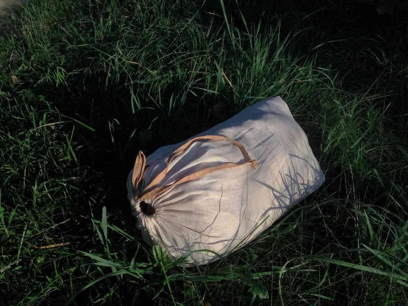 Easy Organic HEMP Sleeping bag in linen fabric organic hemp fiber filling linen fabric hand made image 8