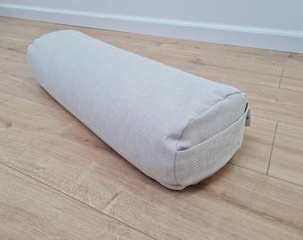 Hemp Bolster filled organic Buckwheat hulls yoga pillow  Meditation pillow natural non dyed Hemp / Linen fabric