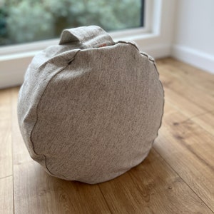 Coussin de sol CHANVRE Zafu avec écales de sarrasin avec revêtement intérieur 35 x 20 cm (14 x 7,8 po.) /Coussin de méditation biologique/oreiller d'assise/yoga