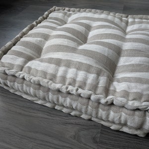 Hemp Linen Floor cushion filled organic hemp fiber filling / floor pillow Pillow seat/Meditation Yoga /Natural