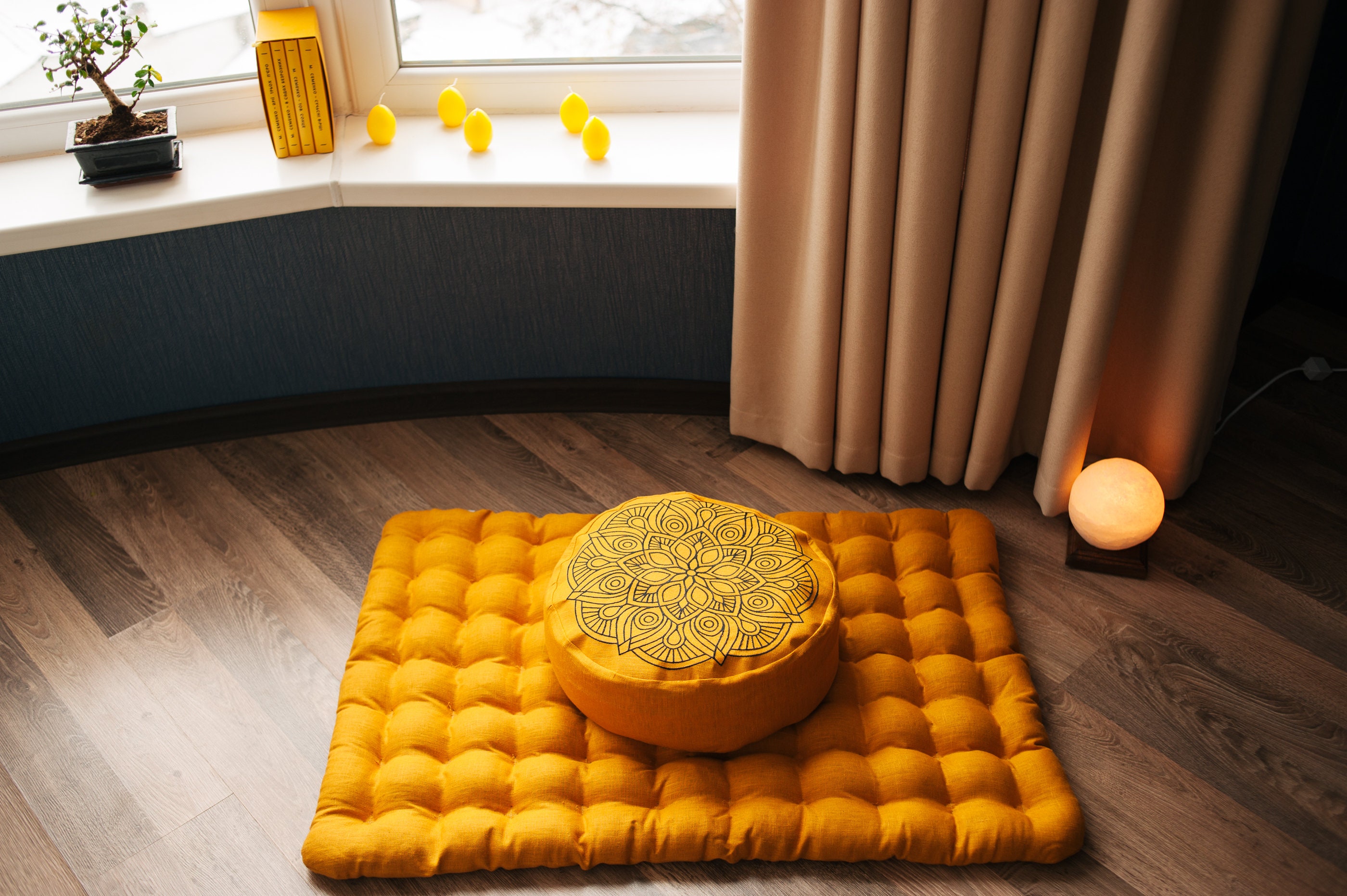 Tappetino Meditazione Florensi Zabuton - In Velluto, 100% Cotone, Per Yoga E Relax - Foto 4